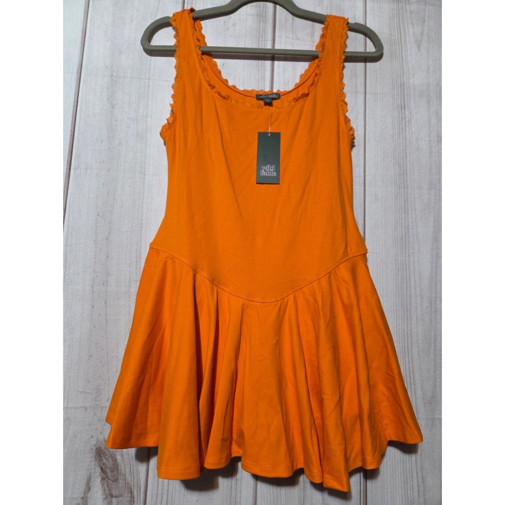 Wild Fable Orange Lace Trim Sleeveless Activewear Exercise Dress Small NWT